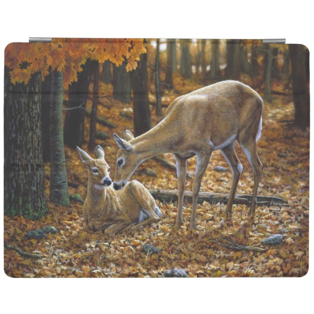 Whitetail Deer Doe and Fawn Autumn iPad Smart Cover (Horizontal)