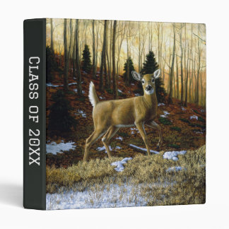Whitetail Deer Doe in Autumn Forest 3 Ring Binder