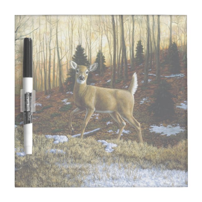 Whitetail Deer Doe in Autumn Forest Dry Erase Board (Front)