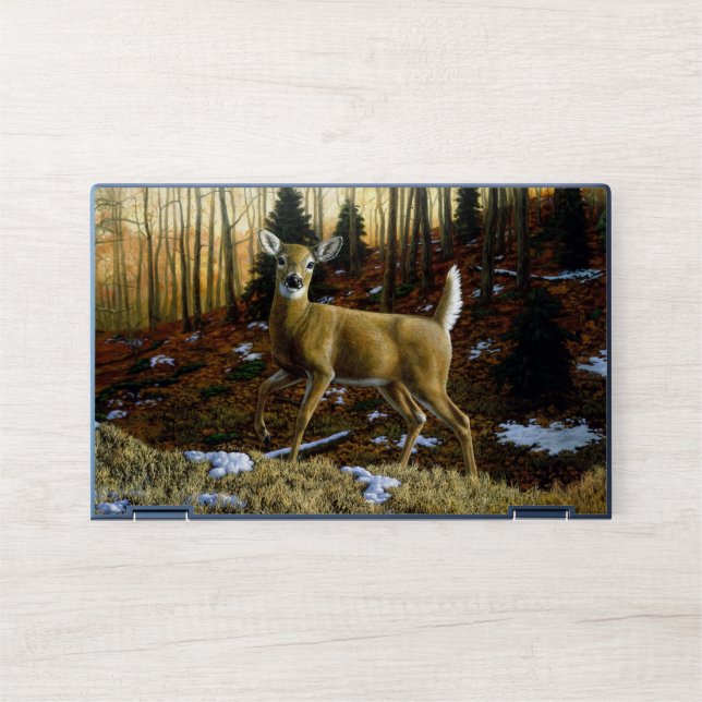 Whitetail Deer Doe in Autumn Forest HP Laptop Skin (Front)