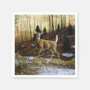 Whitetail Deer Doe in Autumn Forest Napkins