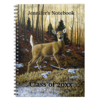 Whitetail Deer Doe in Autumn Forest Notebook