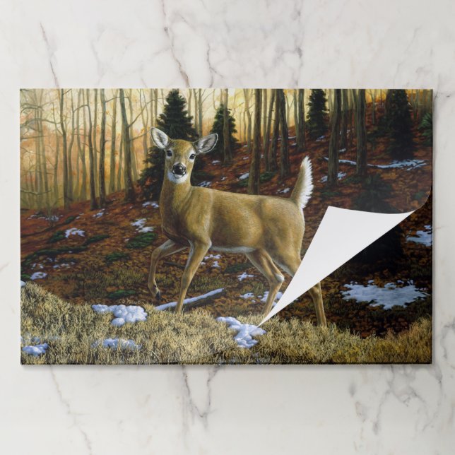 Whitetail Deer Doe in Autumn Forest Paper Pad (Folded)