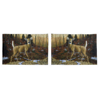 Whitetail Deer Doe in Autumn Forest Pillow Case