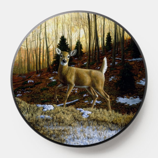 Whitetail Deer Doe in Autumn Forest PopSocket (Popsocket)