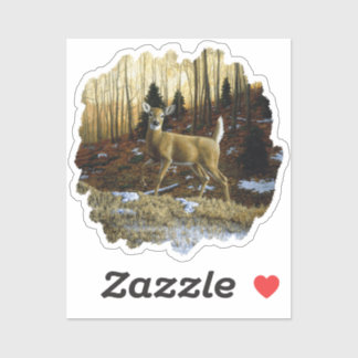 Whitetail Deer Doe in Autumn Forest Sticker