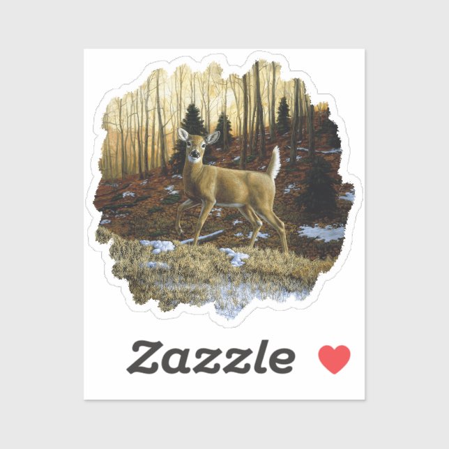 Whitetail Deer Doe in Autumn Forest Sticker (Sheet)