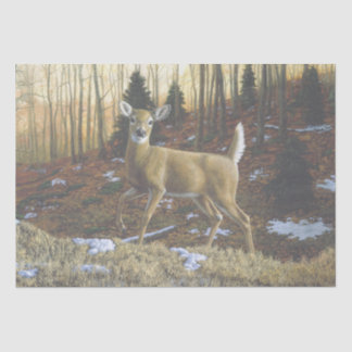 Whitetail Deer Doe in Autumn Forest Tissue Paper