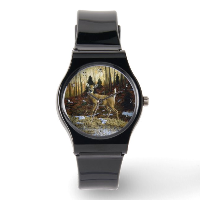 Whitetail Deer Doe in Autumn Forest Watch (Front)