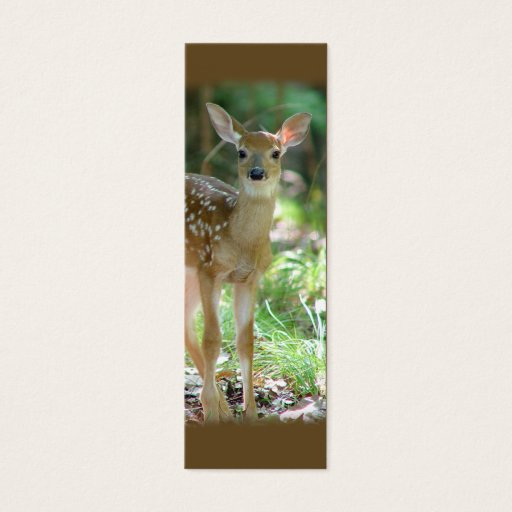 Customizable Whitetail Deer Fawn Mini Bookmark / Business Card Templates