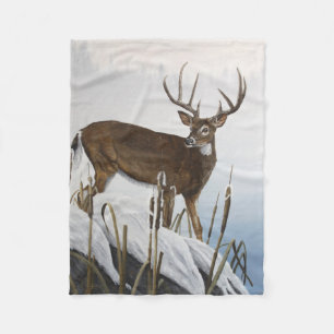 Whitetail deer fleece blanket
