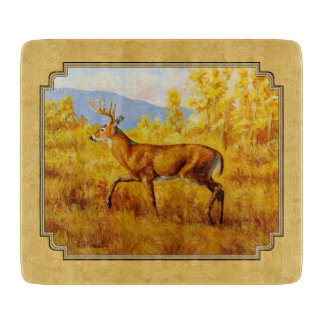 Whitetail Deer Golden Aspen Woods Cutting Board