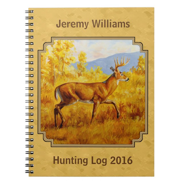 Whitetail Deer Golden Aspen Woods Notebook (Front)