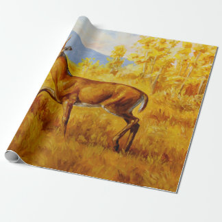 Whitetail Deer Golden Aspen Woods Wrapping Paper