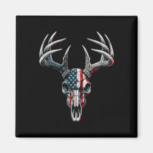 Whitetail Deer Hunting - American Flag On Buck Sku Magnet