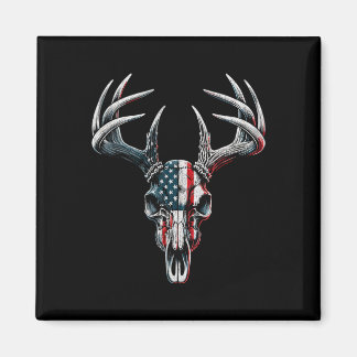 Whitetail Deer Hunting - American Flag On Buck Sku Magnet
