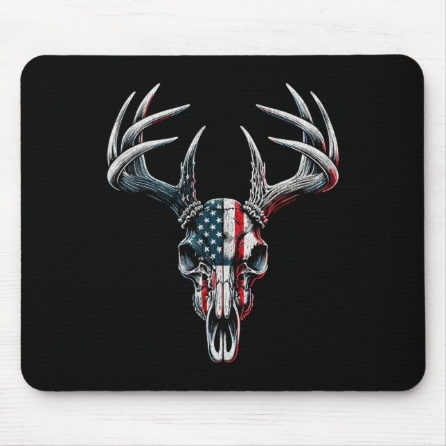 Whitetail Deer Hunting - American Flag On Buck Sku Mouse Pad (Front)