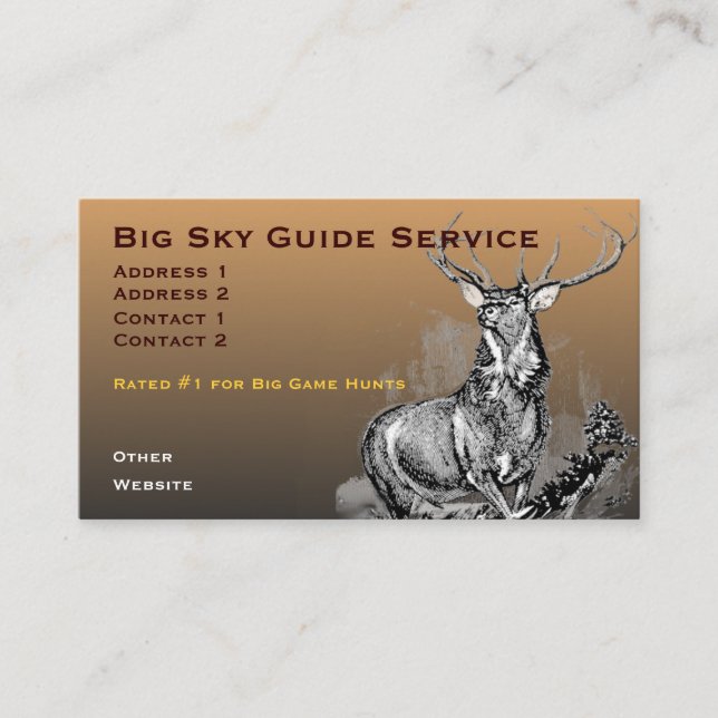 Whitetail Deer Illustration Business Card (Front)
