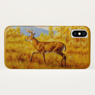 Whitetail Deer in Autumn Aspen Forest iPhone X Case