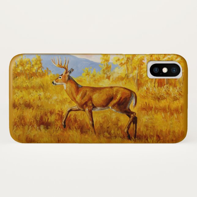 Whitetail Deer in Autumn Aspen Forest Case-Mate iPhone Case (Back (Horizontal))