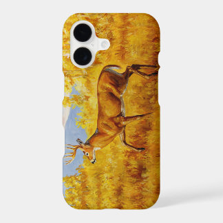 Whitetail Deer in Autumn Aspen Forest iPhone 17 Case