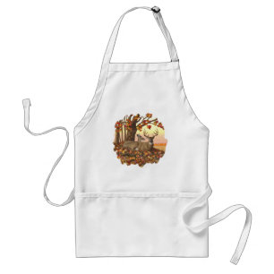 Whitetail Deer in Autumn New England Fall Colors Adult Apron