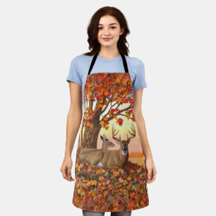 Whitetail Deer in Autumn New England Fall Colors Apron