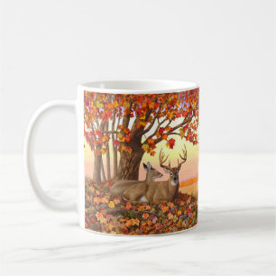 Whitetail Deer in Autumn New England Fall Colors Coffee Mug