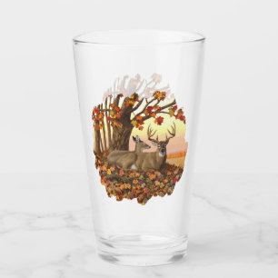 Whitetail Deer in Autumn New England Fall Colors Glass