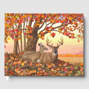 Whitetail Deer in Autumn New England Fall Colors Guest Book