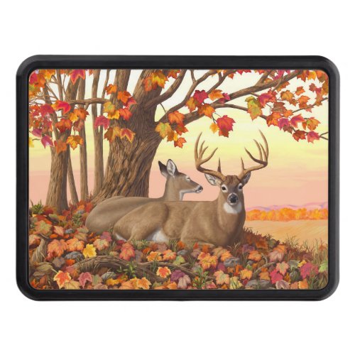 Whitetail Deer in Autumn New England Fall Colors Hitch Cover