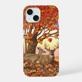 Whitetail Deer in Autumn New England Fall Colors iPhone 15 Case