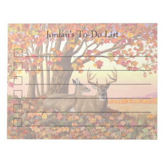 Whitetail Deer in Autumn New England Fall Colors Notepad