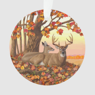 Whitetail Deer in Autumn New England Fall Colors Ornament