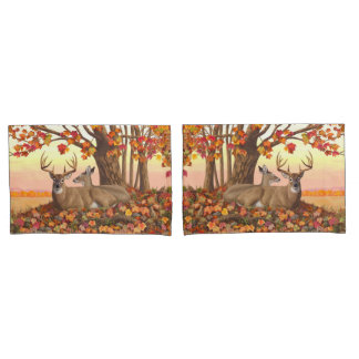 Whitetail Deer in Autumn New England Fall Colors Pillow Case
