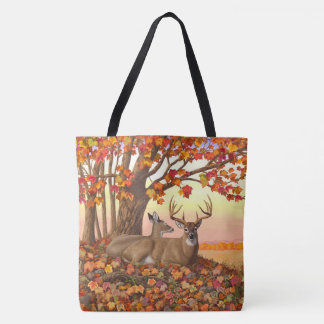 Whitetail Deer in Autumn New England Fall Colors Tote Bag
