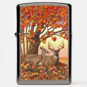 Whitetail Deer in Autumn New England Fall Colors Zippo Lighter