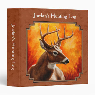 Whitetail Deer in Autumn Reddish Brown 3 Ring Binder
