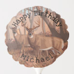 Whitetail Deer In Forest Retro Style Nature Balloon