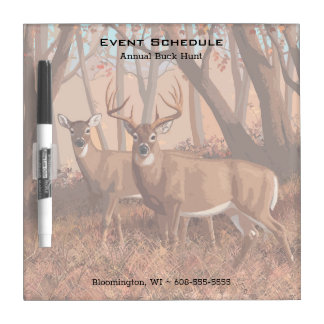 Whitetail Deer In Forest Retro Style Nature Dry Erase Board
