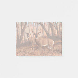 Whitetail Deer In Forest Retro Style Nature Post-it Notes