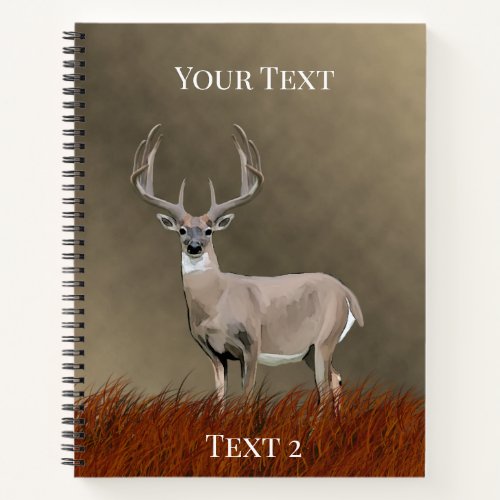 Whitetail Deer in Grasslands Notebook