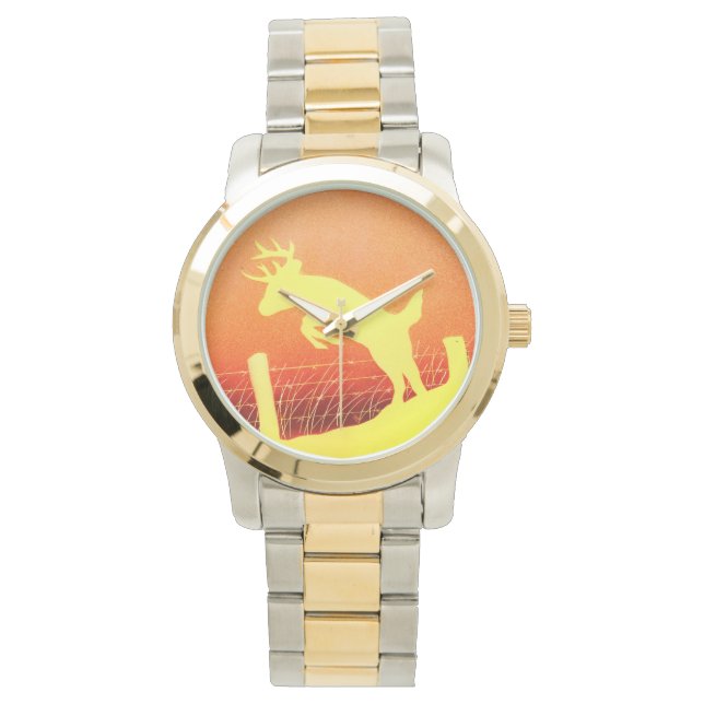 Whitetail Deer Jumping Fence Watch (Front)