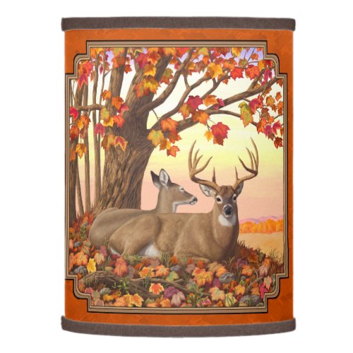 Whitetail Deer Maple Tree Autumn Orange Lamp Shade