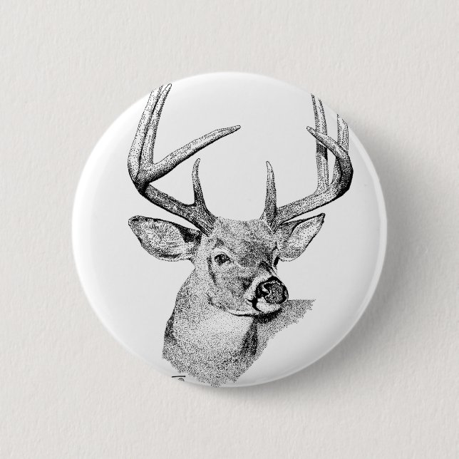 Whitetail Deer Pinback Button (Front)