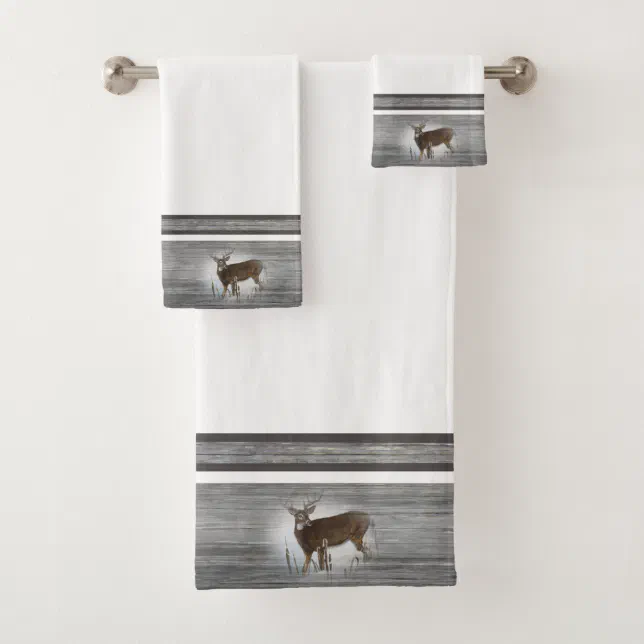 Whitetail Deer Rustic Design Bath Towel Set Zazzle
