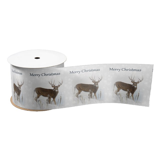 Whitetail deer satin ribbon (Spool)