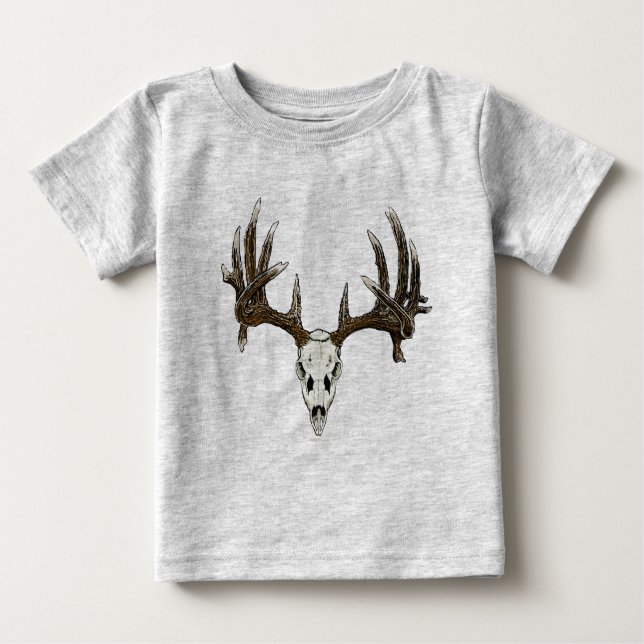 Whitetail deer skull 1 baby T-Shirt (Front)