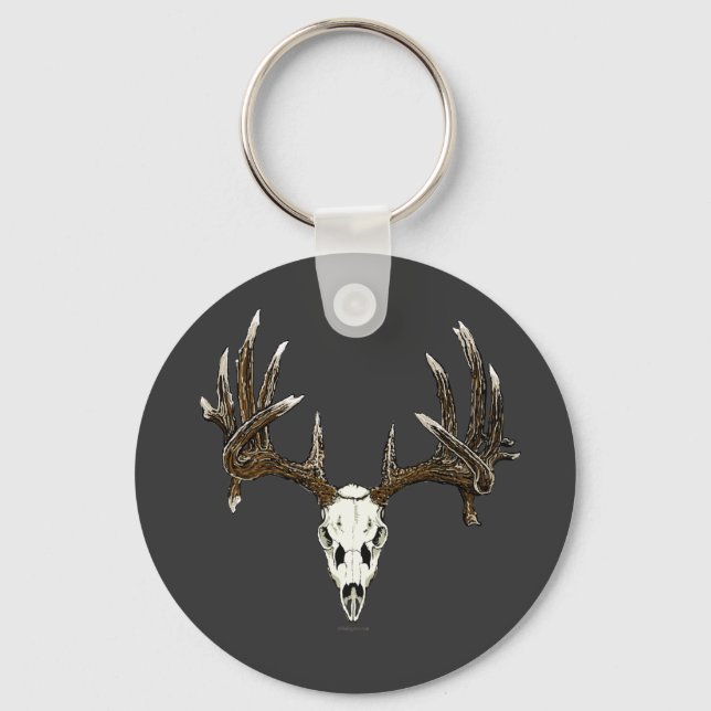 Whitetail deer skull 1 keychain (Front)