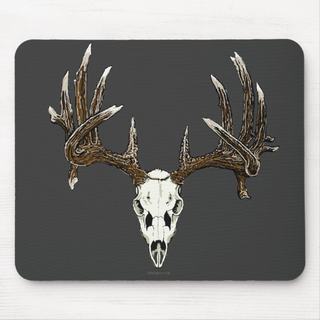 Whitetail deer skull 1 mouse pad (Front)